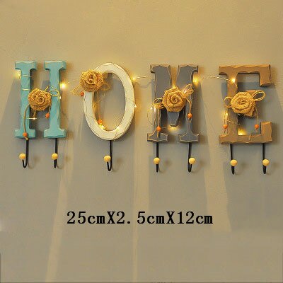 Wall decoration home accessories living room hangers luminous letters key bedroom kitchen coat clothes towel hook hat bag holder: K