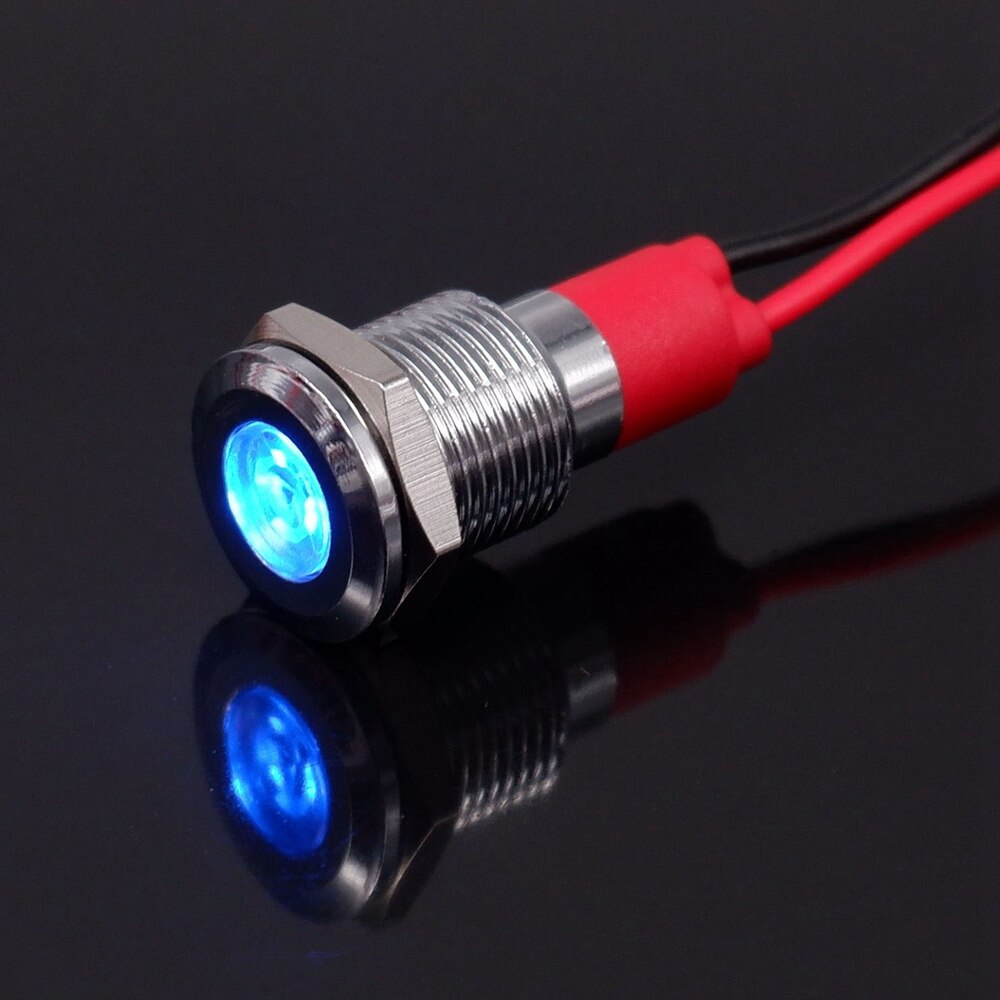 1PC 10mm Indicator Light LED Metal Signal Lamp 3V 5V 6V 12V 24V 220V Red Yellow Blue Green White Highlight Dustproof: 3-6V / Blue