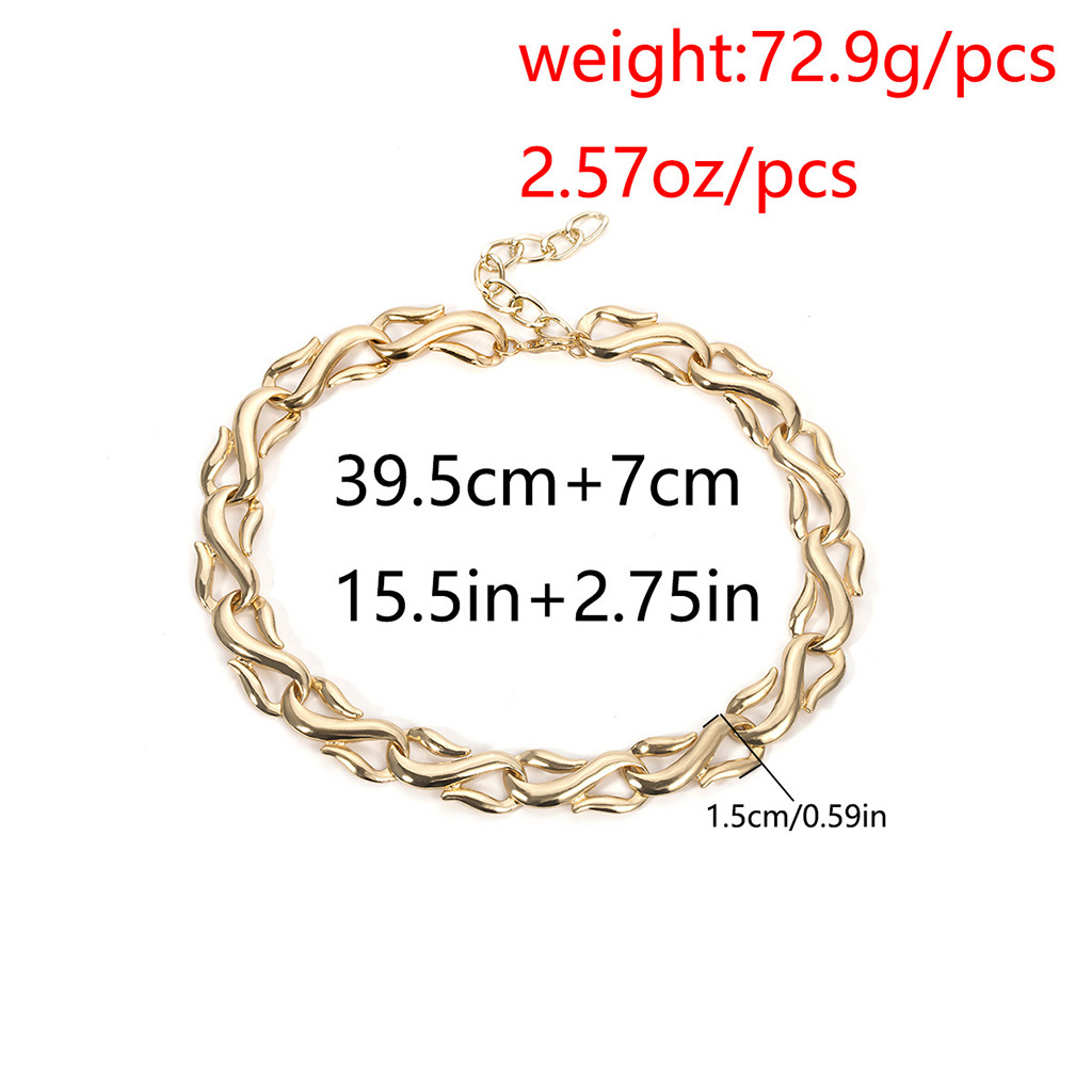 Gargantilla cubana Punk Miami Collar declaración Hip Hop gran aluminio grueso oro cadena gruesa Collar mujer joyería