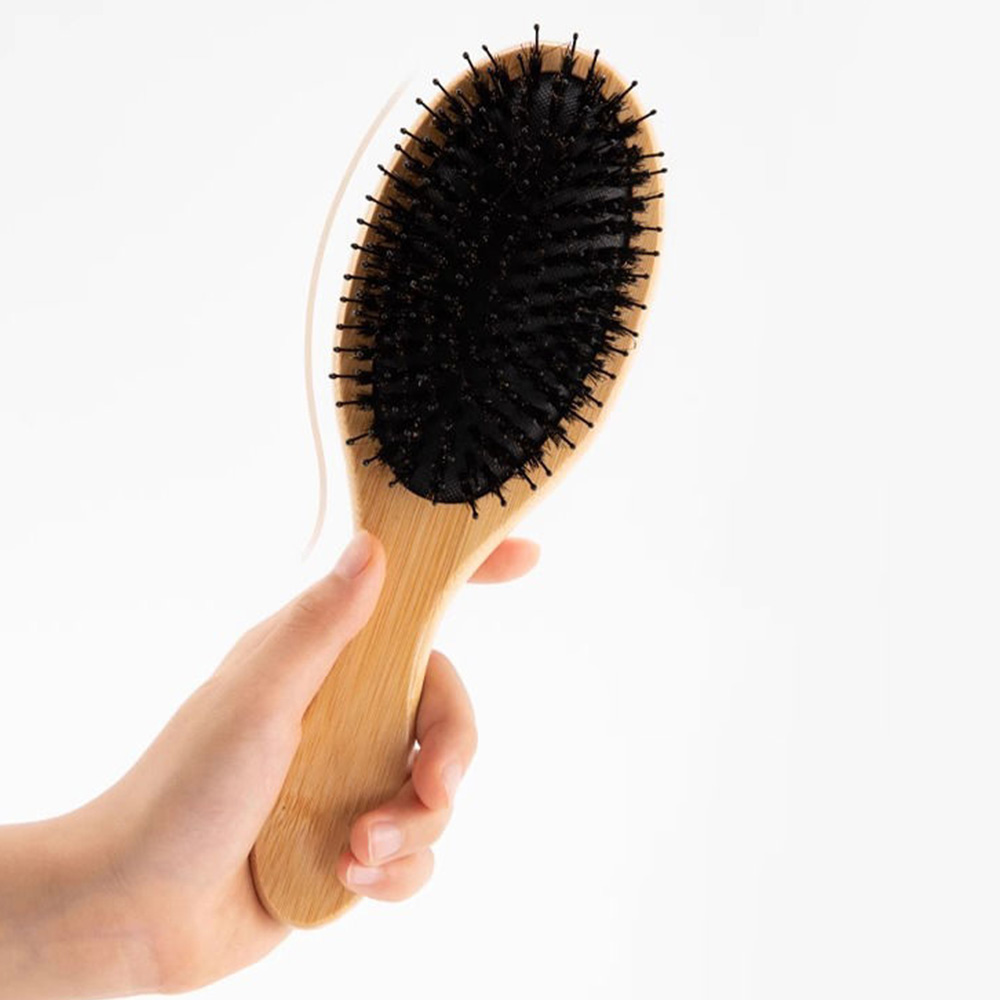 Cepillo de pelo de cerdas suaves para mujer, peines de madera para el cabello, cepillo alisador de desenredar, peine para el cabello, accesorios de peluquero