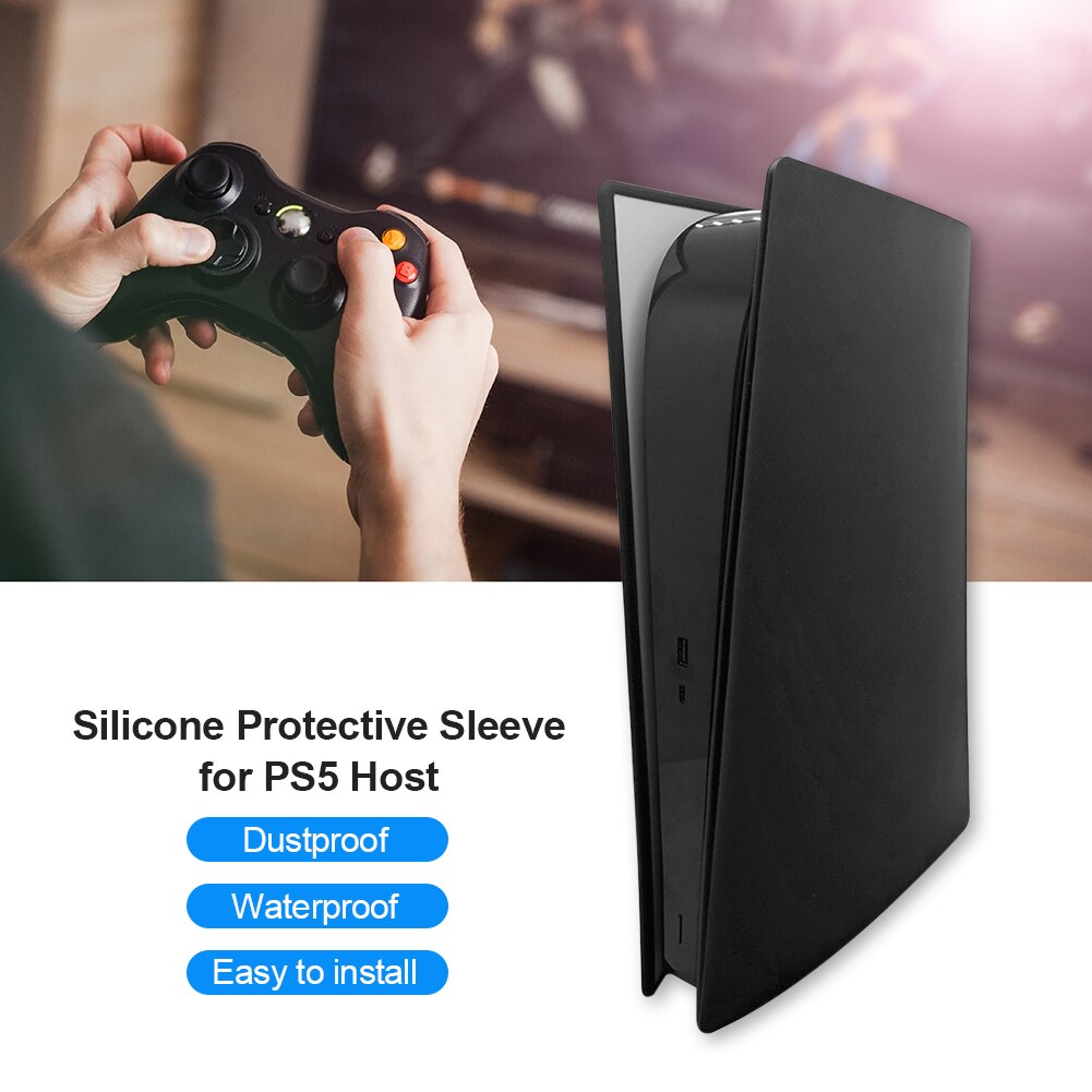 Silicone Game Console Skin Cover for Sony PS5 Optical Drive/Digital Version Gaming Host Console Anti-dust Hard Shell