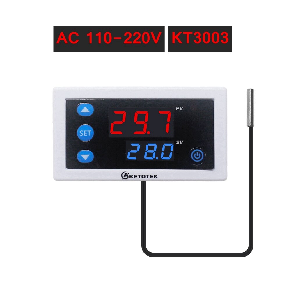 Digital Thermostat Regulator 10A Relay Temperature Controller LED Display Heating Cooling Control Switch Thermostat Instruments: KT3003 AC 110-220V