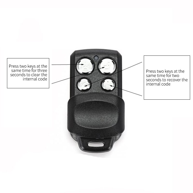 Electric Cloning Gate Garage Door Opener 4 Button Clone Cloning Code Remote Control 433 Mhz Without Battery For Garage door
