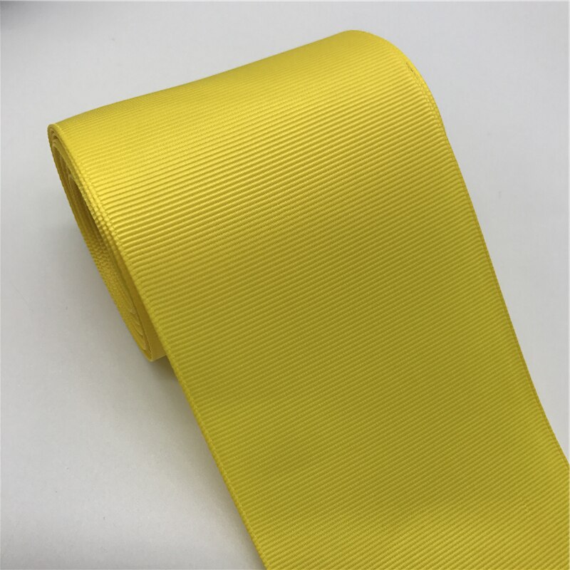 5Yards 3" 75mm Grosgrain Ribbon Bow Hair Party Wedding Christmas Decoration DIY Wrapping: Yellow