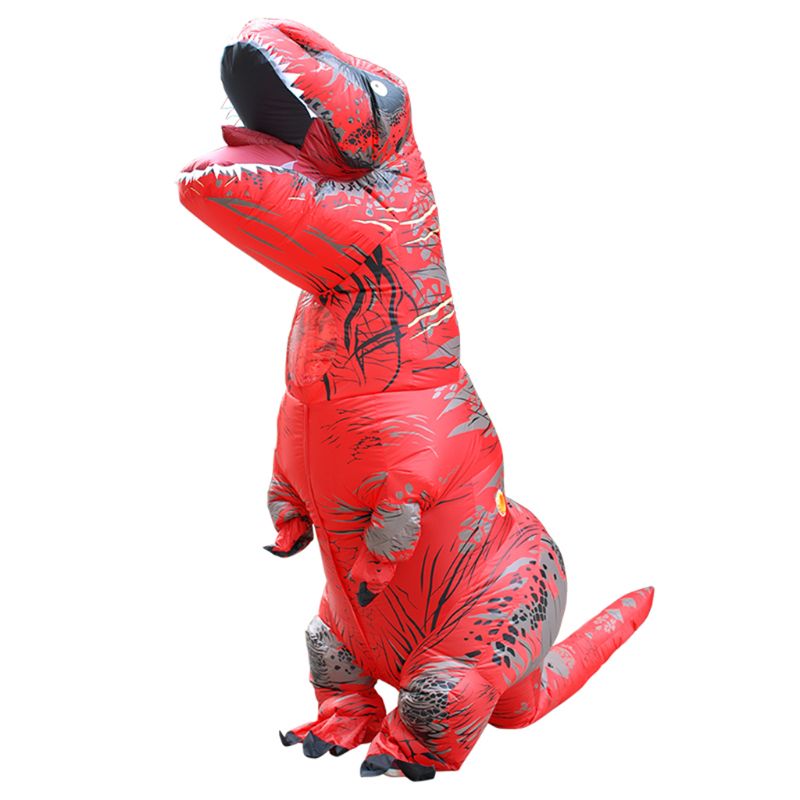 Inflatable Dinosaur Cosplay Costume Child Adults Halloween Blowup Outfit: Children / Red