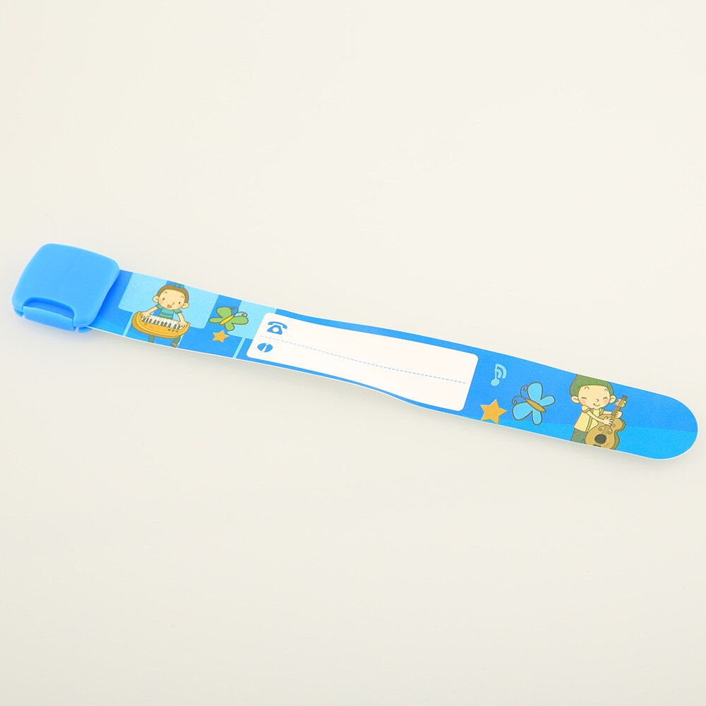 Kinderen Kids ID Veiligheid Polsband Baby Kind SOS Armband Waterdicht Verstelbare Armband Herbruikbare Identificatie Kid Wrist Band: Blue - Children