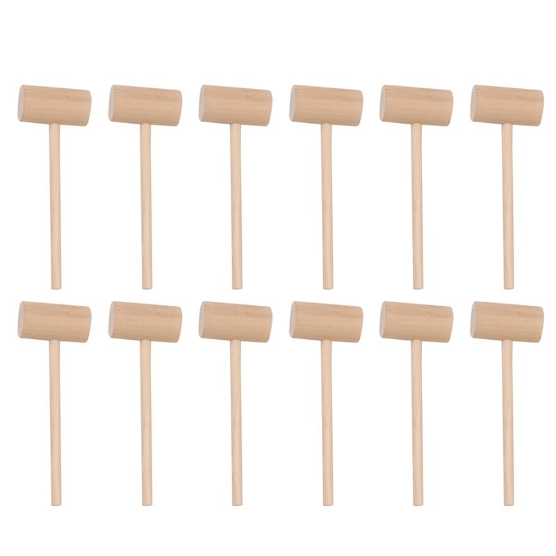 Pack De 5 Martillos De Madera Para Niños | Juguetes Simulados Para Manualidades Y Fiestas De Cumpleaños