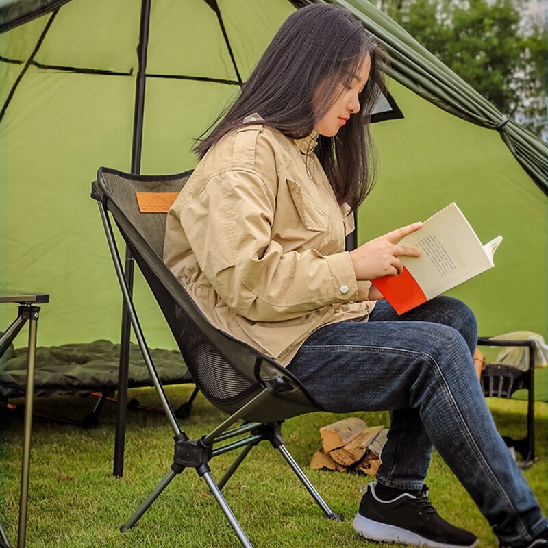 Kamperen Dubbele Buis Aluminium Maan Stoel Draagbare Rugleuning Camping Stoel Strand Leisure Lounge Stoel Outdoor Vissen Stoel
