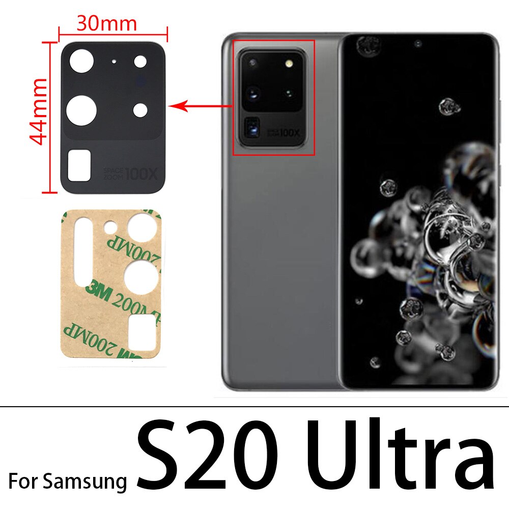 2pcs/lot Camera Glass Lens Back Rear Camera Glass Lens with Glue For Samsung S8 S9 Plus S10e S10 5G S20 Ultra Note 8 9 10 Lite: S20 Ultra