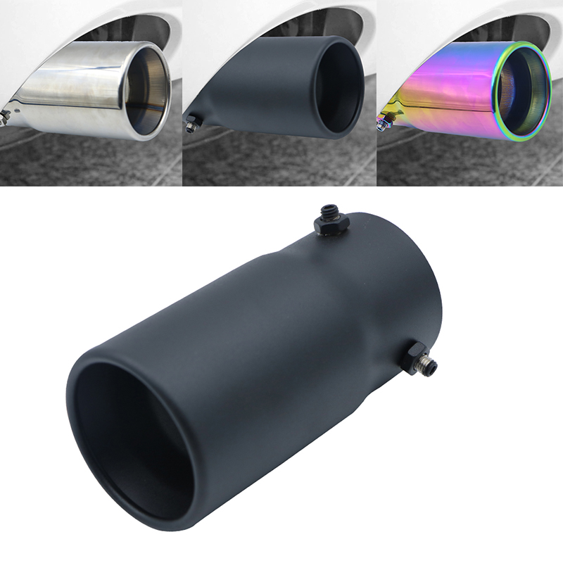 Universeel Zilver 70Mm Auto Uitlaat Demper Tip Rond Roestvrij Staal Chroom Staart Uitlaat Tip Auto Exterieur Accessoires