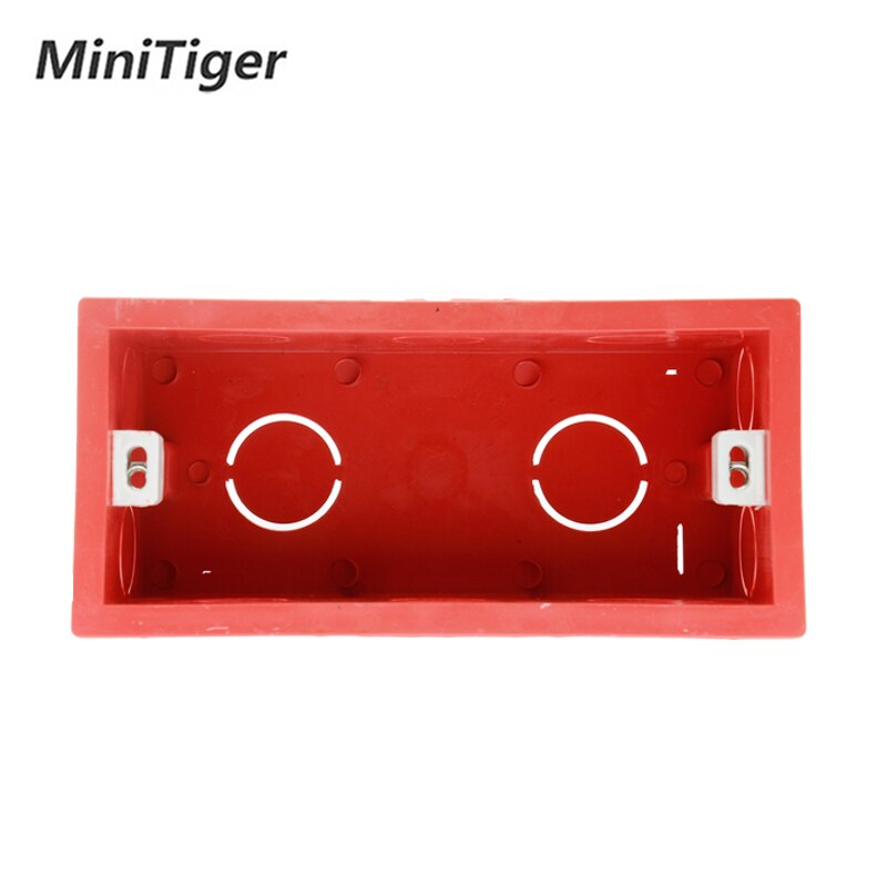 Minitiger super 144mm*67.5mm intern monteringsboks bagkassette til 154mm*72mm væglamper touch-afbrydere og usb-stik: Rød