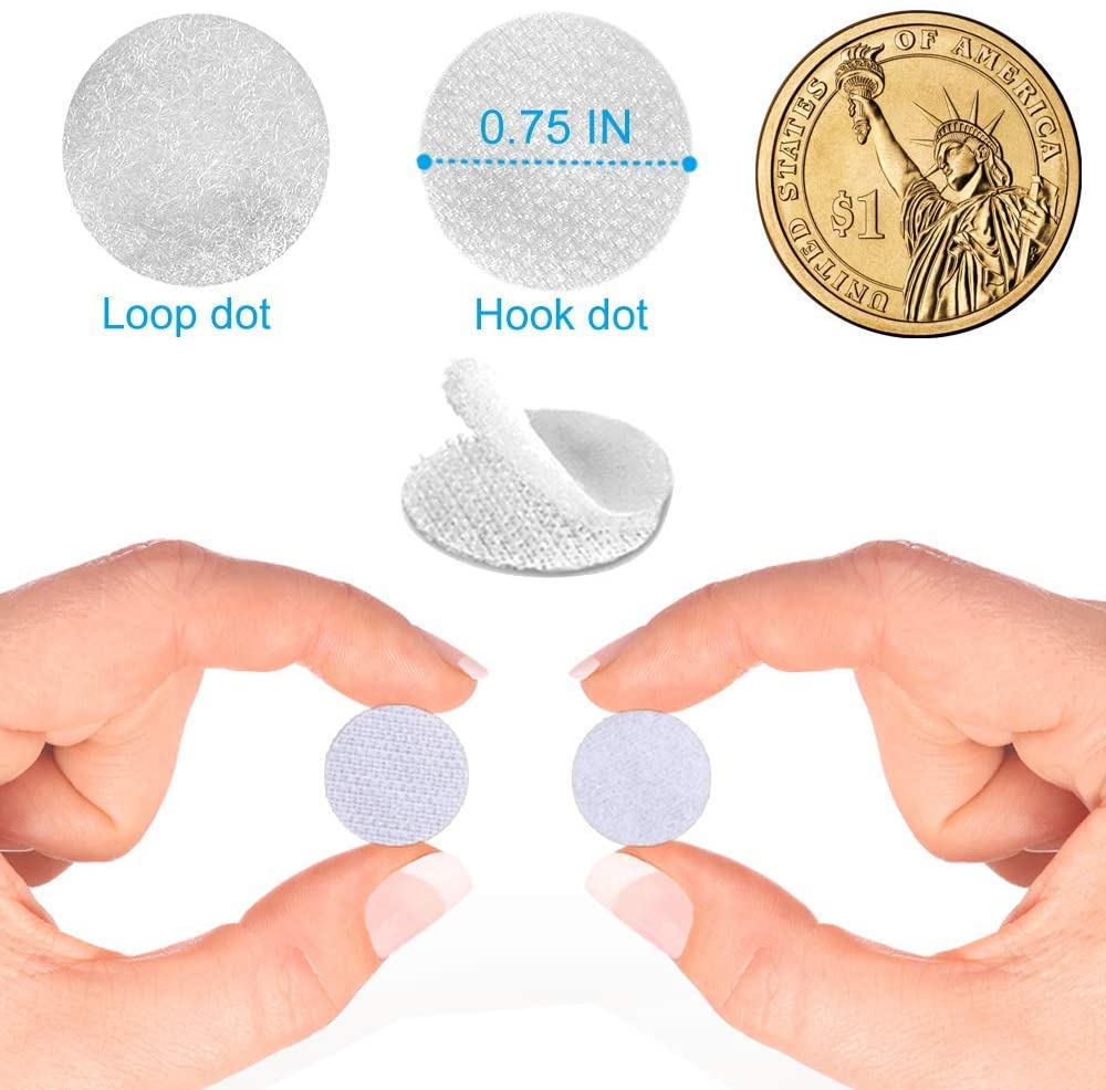 100 Pairs Self Adhesive Dots Round Nylon Black White Strong Self Adhesive Fastener Tape Disc Adhesive Strong Glue 10/15/20/30MM
