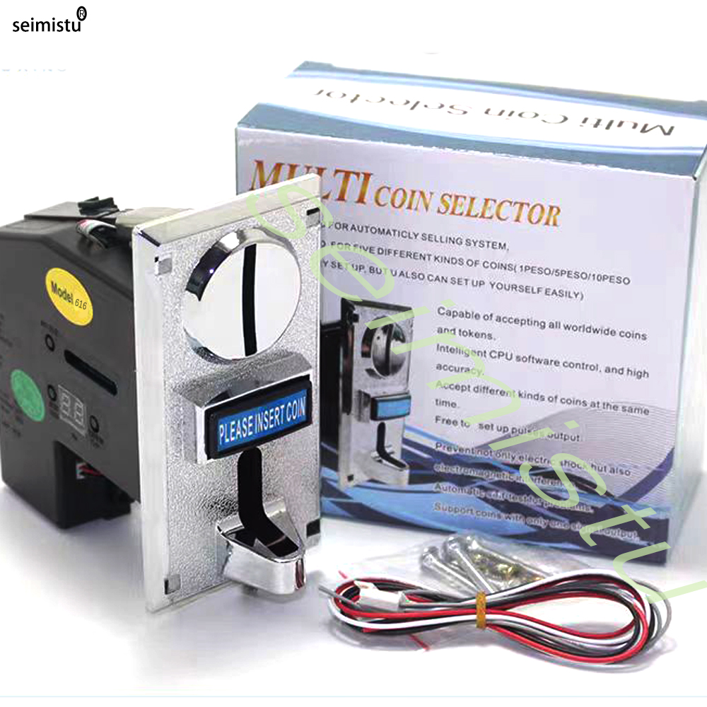 Elektronische verkoopautomaat met muntinworp voor meerdere waarden, selectiemechanisme voor meerdere munten, arcade game ticket roll down 616: Default Title