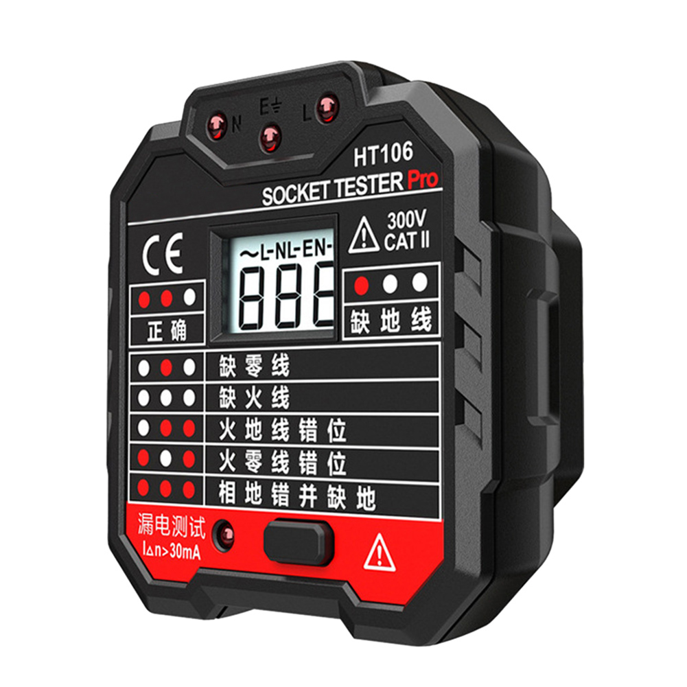 Socket Test Tool Power Electric Mains Fault Checker LCD Display Plug Test Machine PUO88