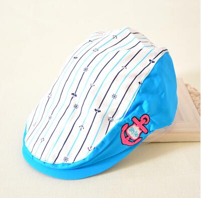 TDX C29 child hat male cap spring and autumn child beret cap baby hat anchor: white