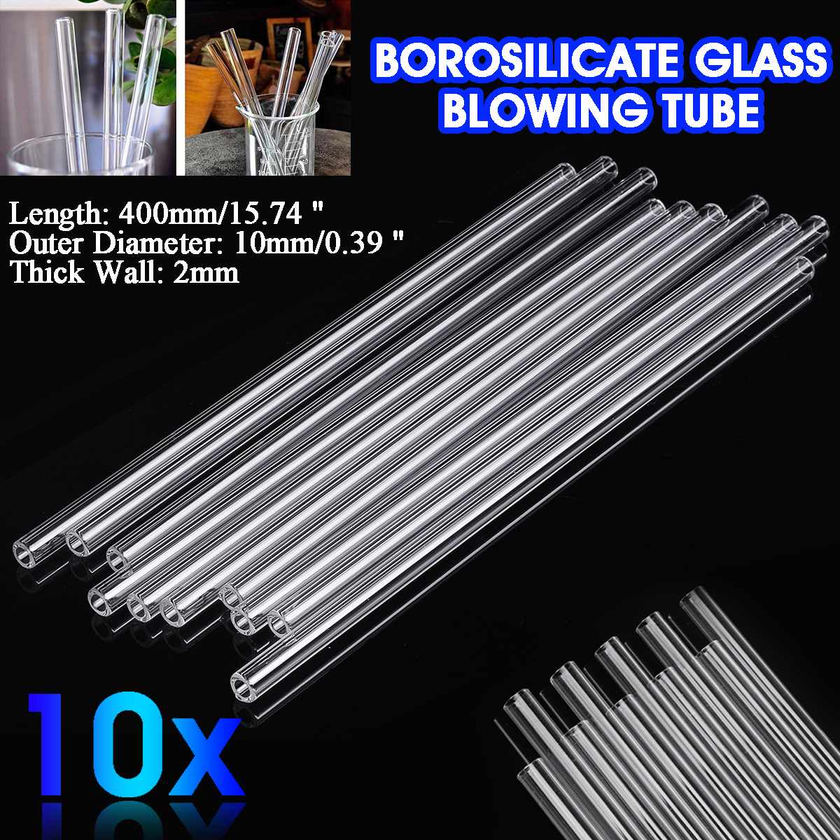 Roerstaaf glas 200 x 6 mm borosilicaatglas