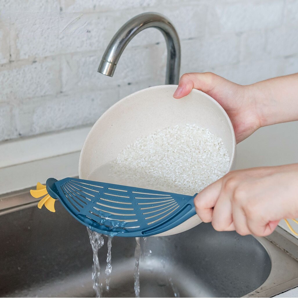 Køkkenværktøj si snap-on afløbsbræt holder ris vegetabilsk nudler plast filter blok ris rengøring si gadgets