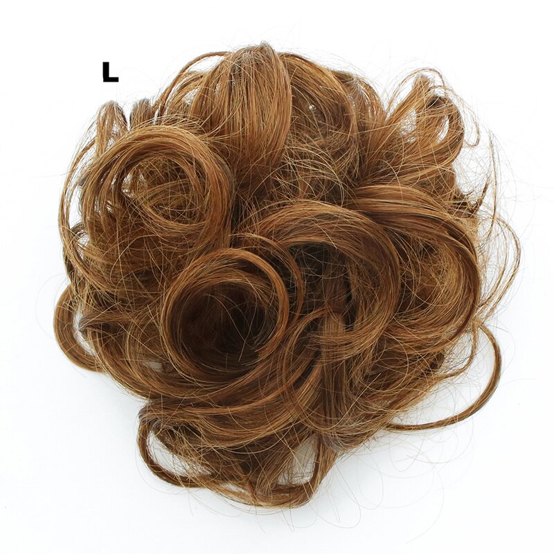 Similler syntetisk krøllet chignons gummibånd elastisk scrunchie hair extensions bånd hårspænde bundter hårstykker boller