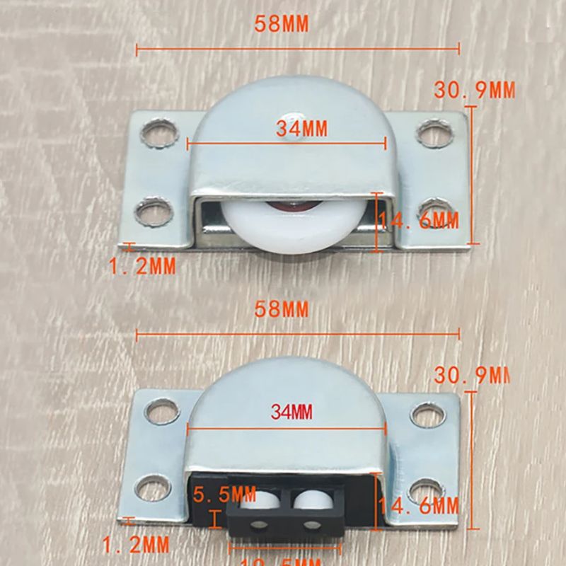 1 Juego de rodillos de rodamiento de puerta corredera de acero inoxidable, ruedas, muebles para el hogar, armario, puerta, polea, accesorio de Hardware
