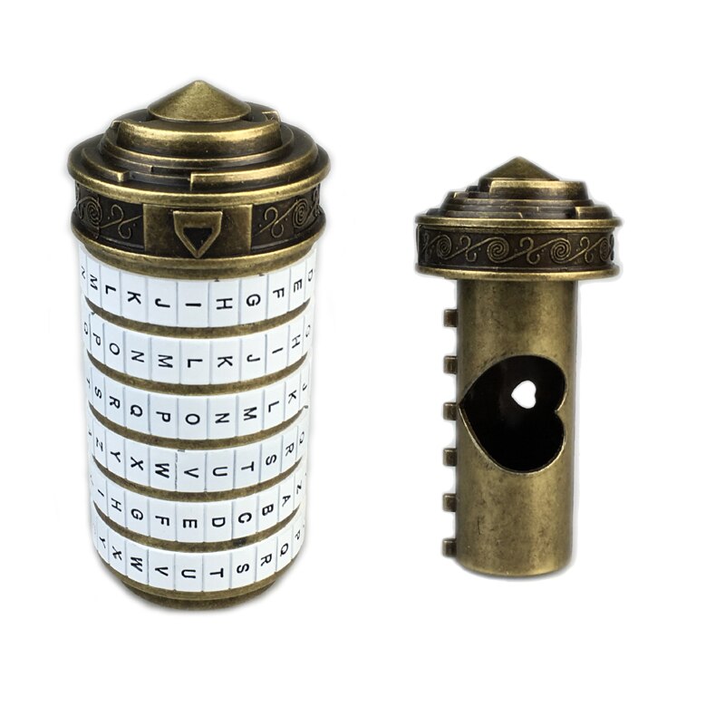 Leonardo da vinci código brinquedos metal cryptex fechaduras presentes de casamento dia dos namorados presente letra senha escapar câmara adereços