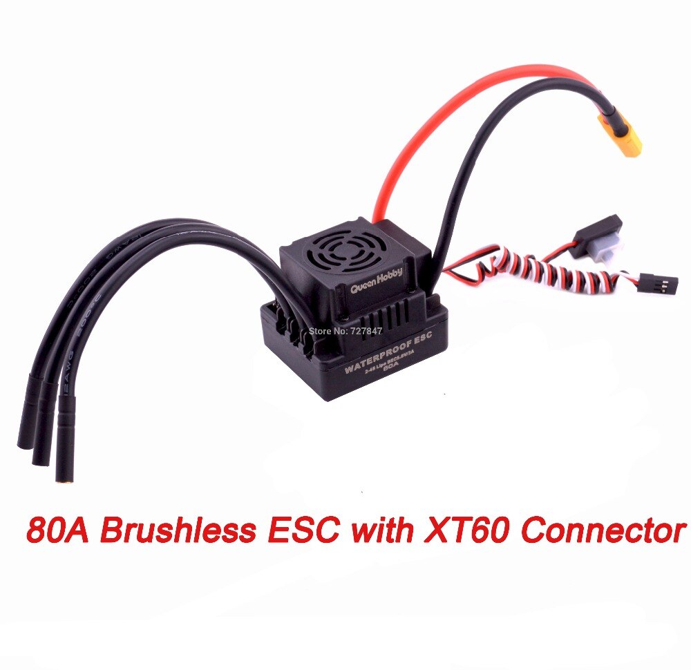 Waterproof 3660 3300KV / 3800KV & 3670 2150KV / 2650KV Brushless Motor 80A / 120A Brushless ESC Combo Set for 1/8 RC Car: Only 80A ESC XT60