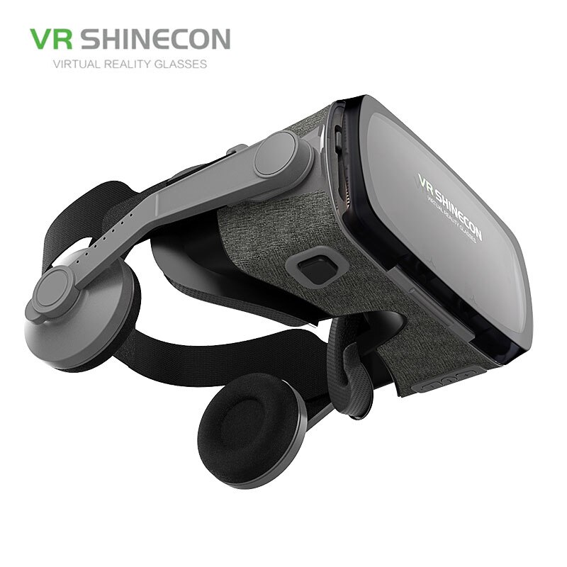 VR SHINECON G07E 3D VR, casque avec écouteurs pour téléphones intelligents Android iOS de 4.7 à 6.0 pouces