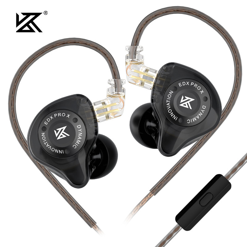 KZ EDX PRO X IEM Earphones Dynamic Drive HiFi Deep Bass Sound Earbud Sport Music Noise Cancelling Headset with Detachable Cable: WHITE