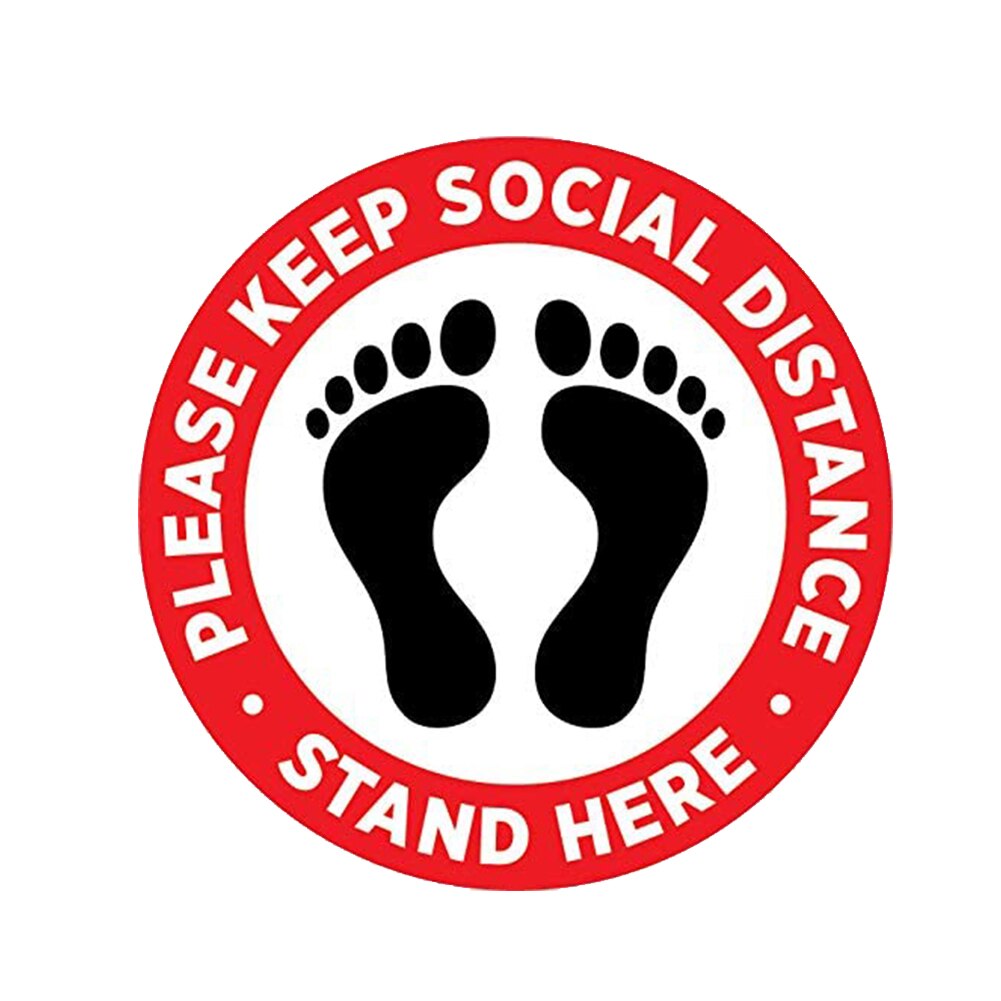 Anti-slip Outdoor Social Distancing Floor Decals Isolation Safety Public Places Ground Floor Sign Marker Round Sticker: G