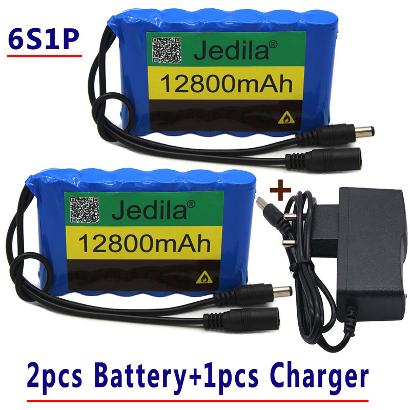 6S1P 12 volt. 12800 mah. Rechargeable Lithium-Ion Battery Pack. Applied To CCTV Cameras.: Red