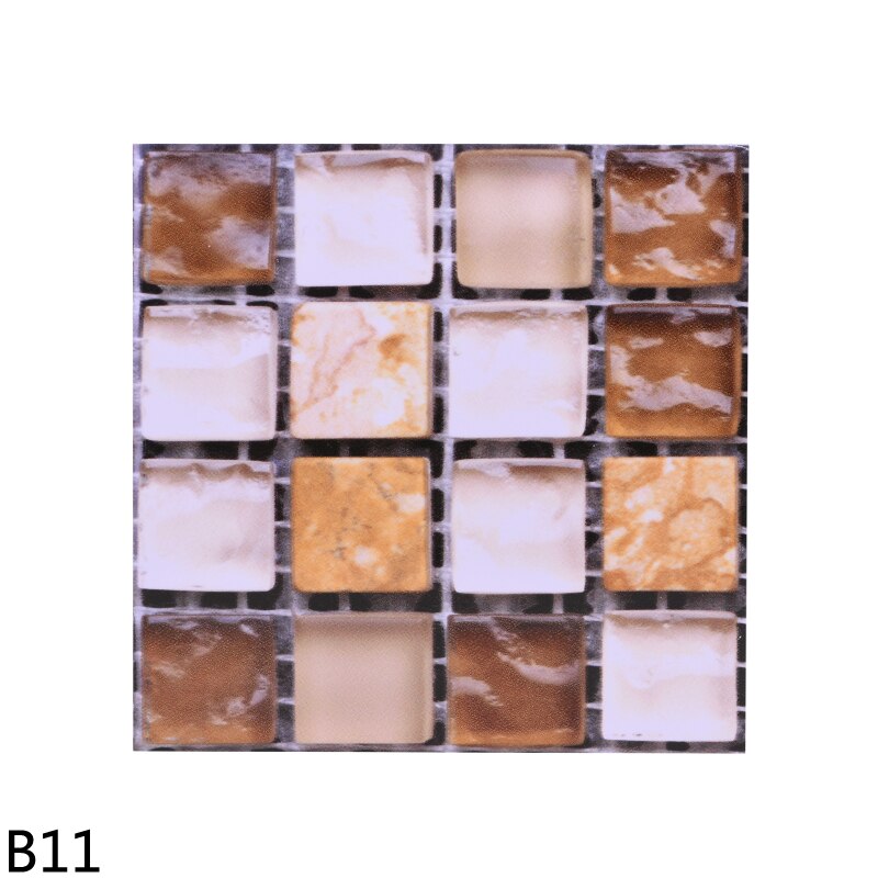 10PCS 10*10cm Waterproof Mosaic Wall Sticker PVC Colorful Wall Tile For DIY Kitchen Bathroom Home Decoration Backsplash Stickers: B11-10PCS