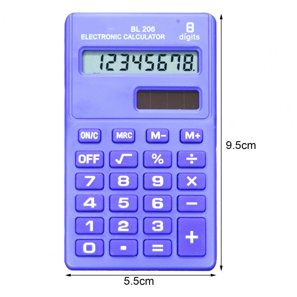 8 Digits Portable Calculator Reliable ABS Pocket Size Handheld Calculator Office Supplies Orange Pink Green