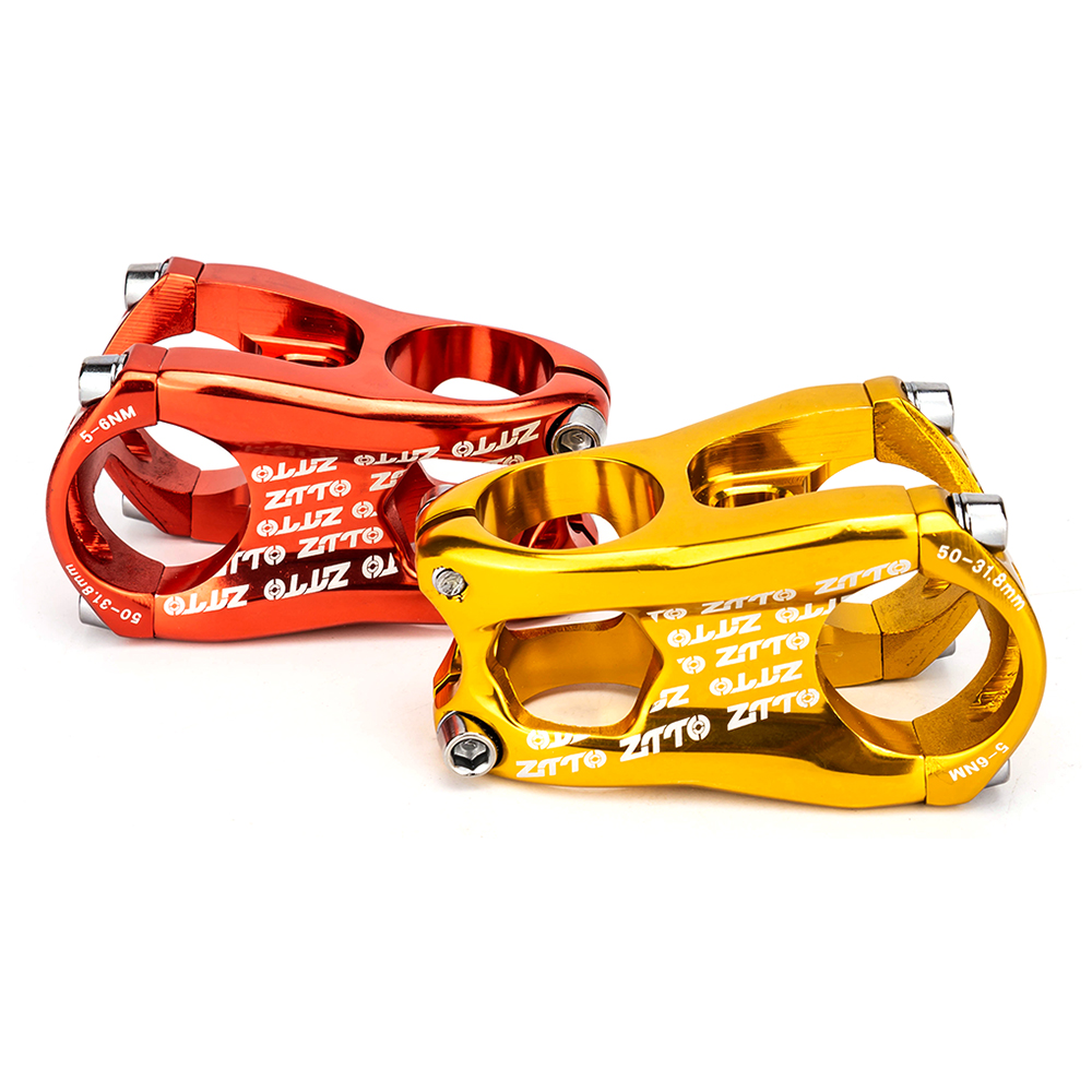 ZTTO MTB Bike Stem 50mm 31.8mm High-Strength CNC 0 Degree Rise Stems Ultralight Stem for XC AM FR Enduro Mountain Bike Bicycle