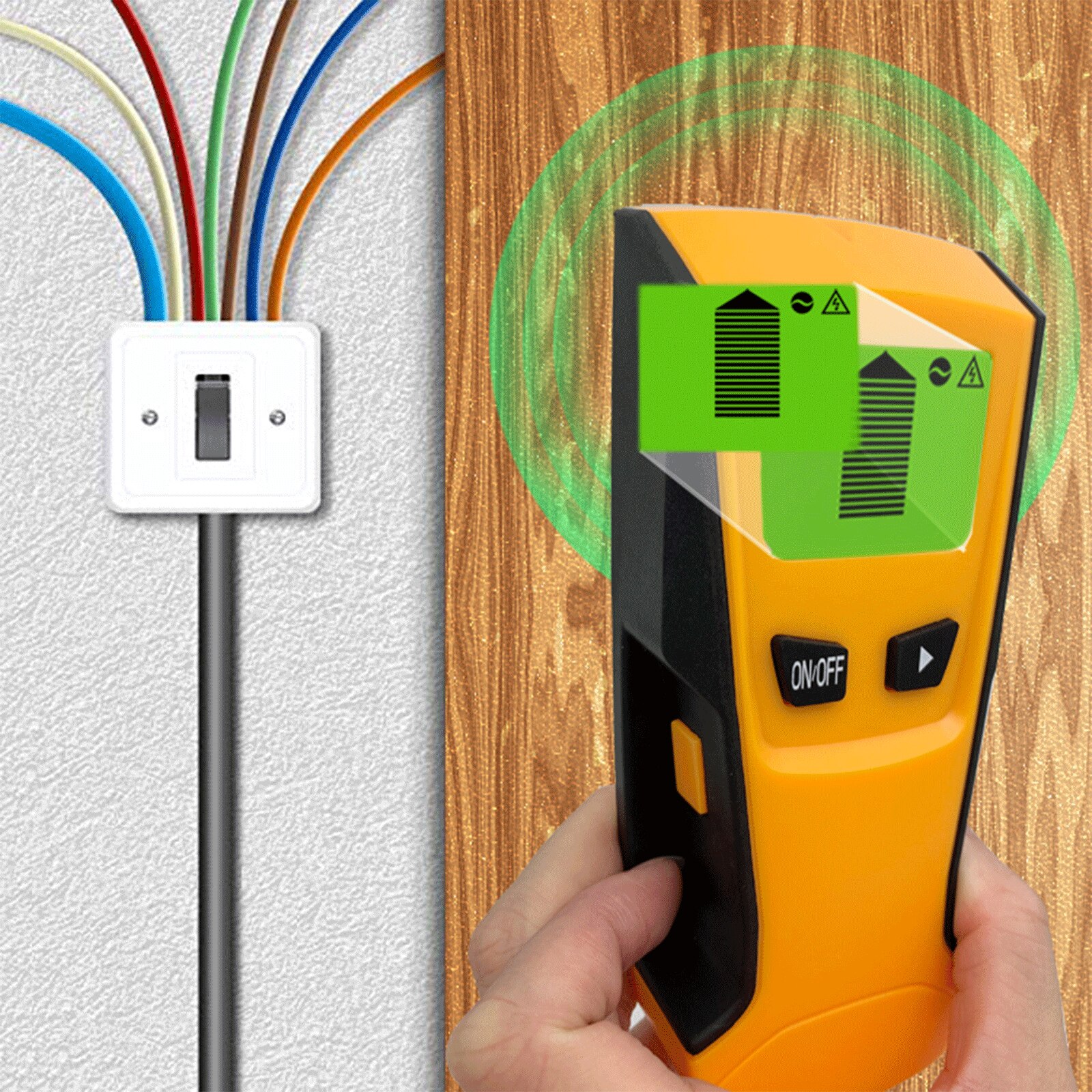 Wall Wood and Metal Detector, Security Wand, Live Wire Nail Detection AC Stud San Working Tool