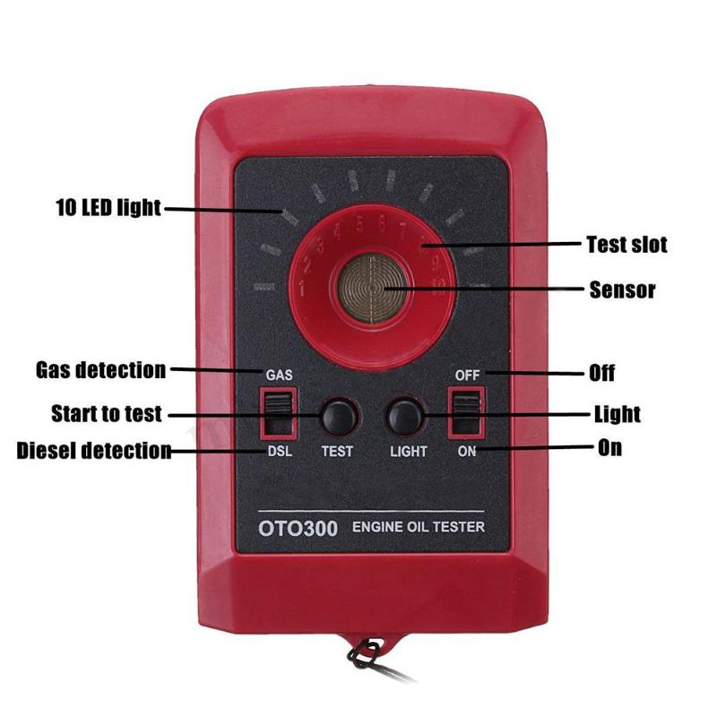 12V LED Digital Automobile Car Oil Tester Motor Engine Detector Gas Diesel Analyzer OTO300 Car Oil Tester