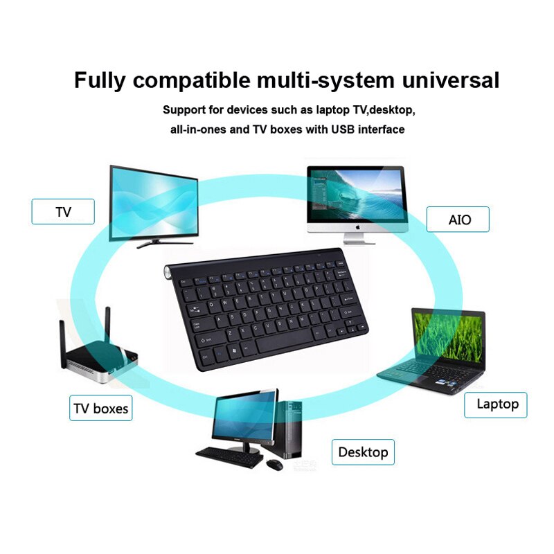 2,4G kabellos Tastatur und Maus Mini Multimedia Tastatur Maus Combo einstellen Für Notizbuch Laptop Mac Schreibtisch PC TV Büro