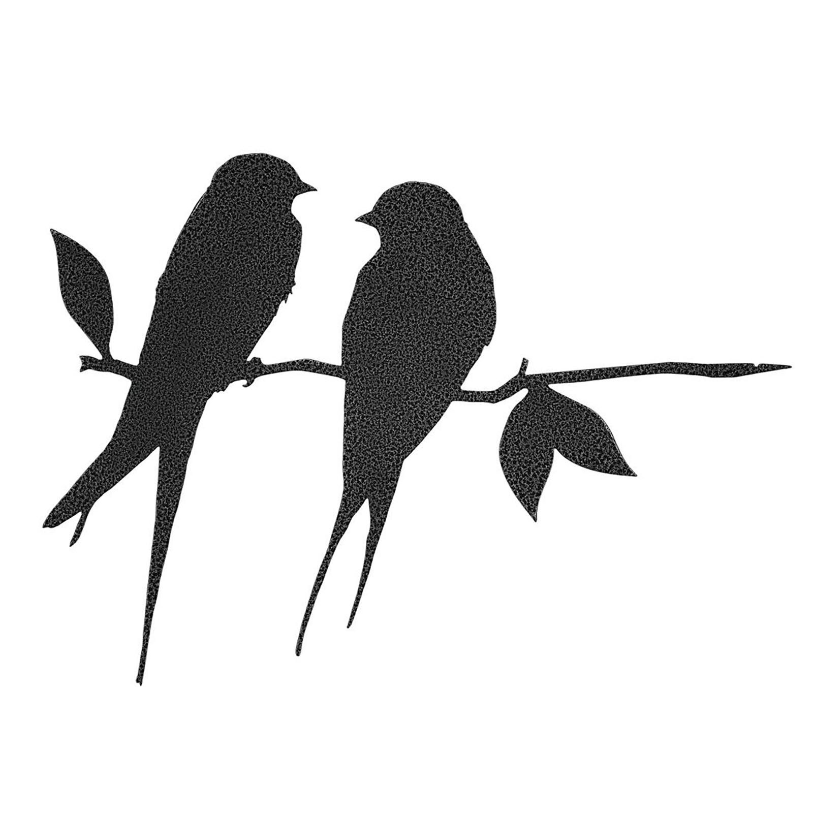 2PCs Metal Tree Art Metal Bird Garden Yard Tree Decor Lovely Couple Bipedal bird Barn Swallows (Love birds)