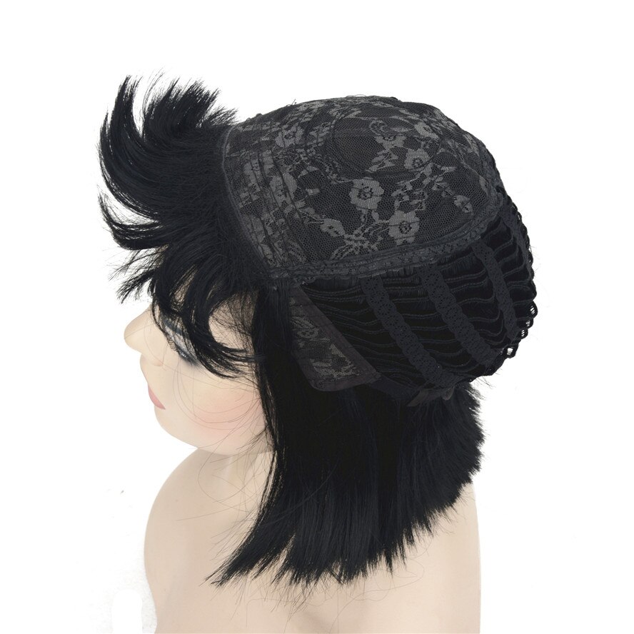 StrongBeauty Bob-pelucas de pelo negro para mujer, pelo corto, recto, Natural, sintético, sin capa, opciones de color