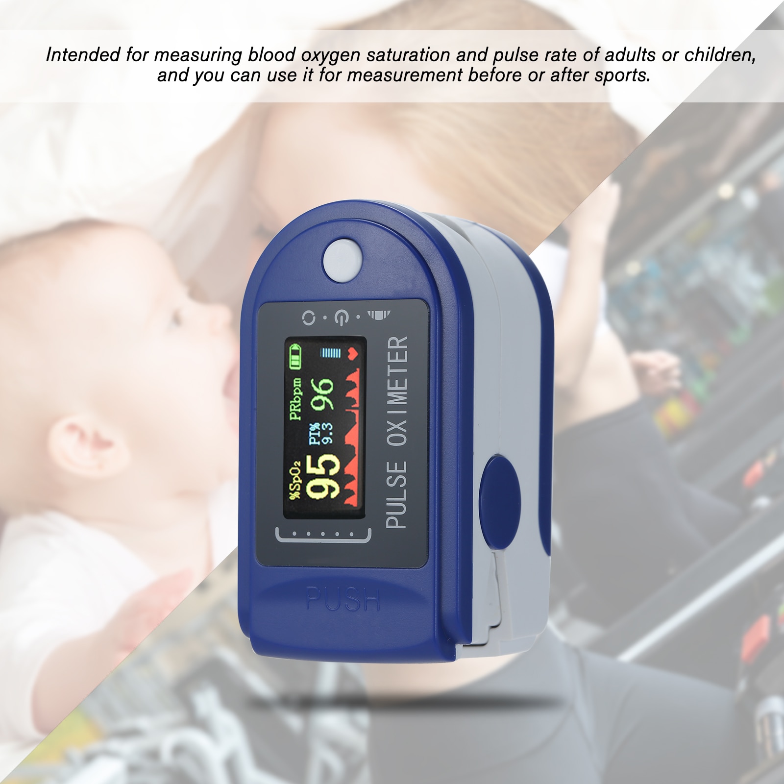 Finger Oximeter Digital Fingertip Pulse Oximeter Blood Oxygen Saturation Meter Finger SPO2 PR Heart Rate Monitor Health Care