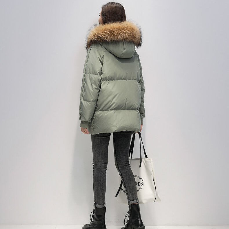Vrouwen Winter Korte Jas Puffer Bomber Basic Warm Gewatteerde Capuchon Vrouwelijke Jas Losse Bont Parka Hoed Bovenkleding Sneeuw Wear kap