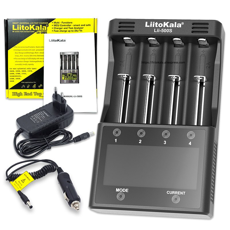 Liitokala Lii-PD4 Lii-500 Lii-500S Lii-PD2 18650 battery charger LCD display 18490 21700 26650 20700 AA AAA etc Test capacity: Lii-500S Full set