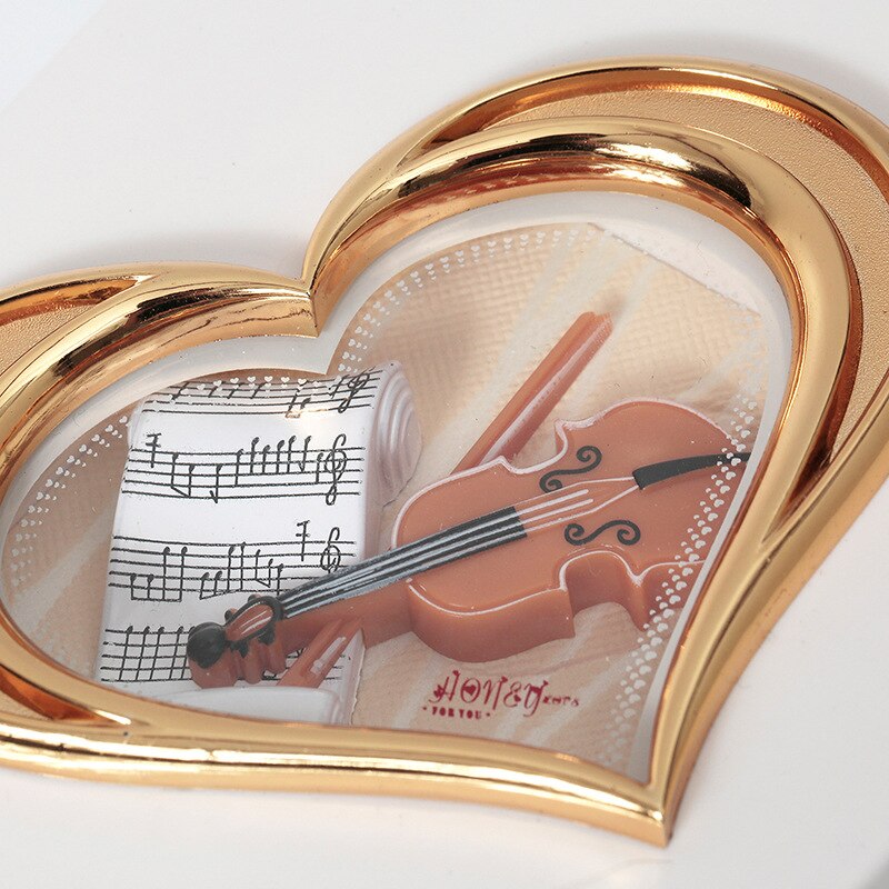 Heart Shape Dancing Ballerina Music Box Classical Violin Square Jewelry Box Spin Dancing Girl Music Box