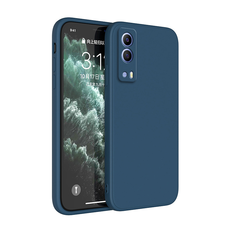 Case voor VIVO Y53S T2 Y72 Y52 Y53ST2 5G Camera Bescherming Vierkante Vloeibare Siliconen Zachte Schokbestendige Luxe cover Funda: Nylon / GRIJS