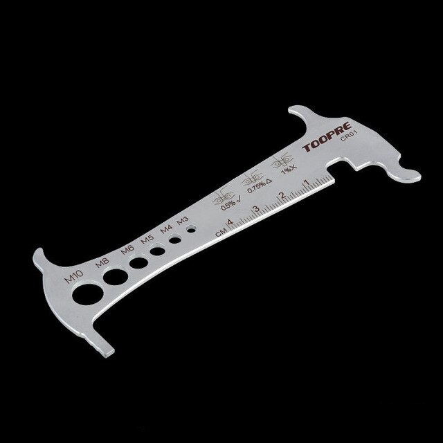 TOOPRE mountain bike / road car chain measuring ruler wear gauge measuring chain ruler caliper inspection tool: Tool and Logo