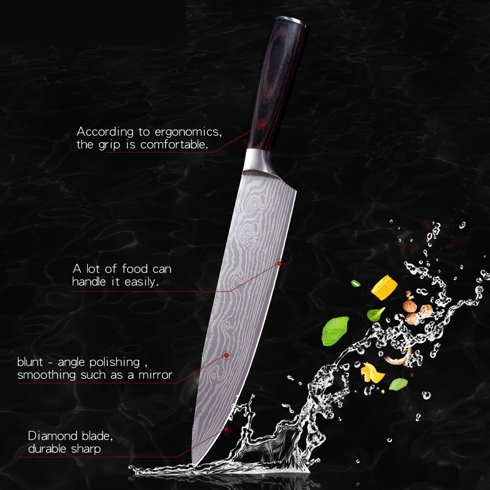 Keukenmessen Set Koksmes High Carbon Rvs Santoku Mes Sharp Hakmes Vleesmes Beste Keuze Voor Keuken