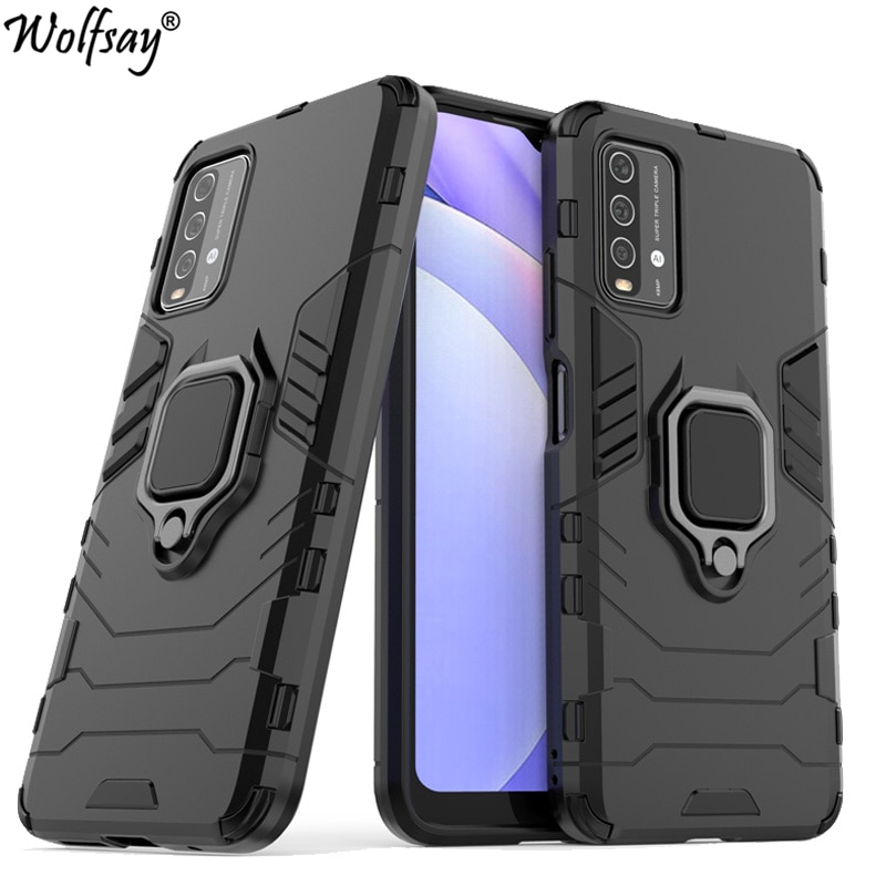 Funda para Xiaomi Redmi 9 T, armadura antigolpes, soporte de succión magnético, borde completo, funda trasera para Redmi 9 T, 9 T