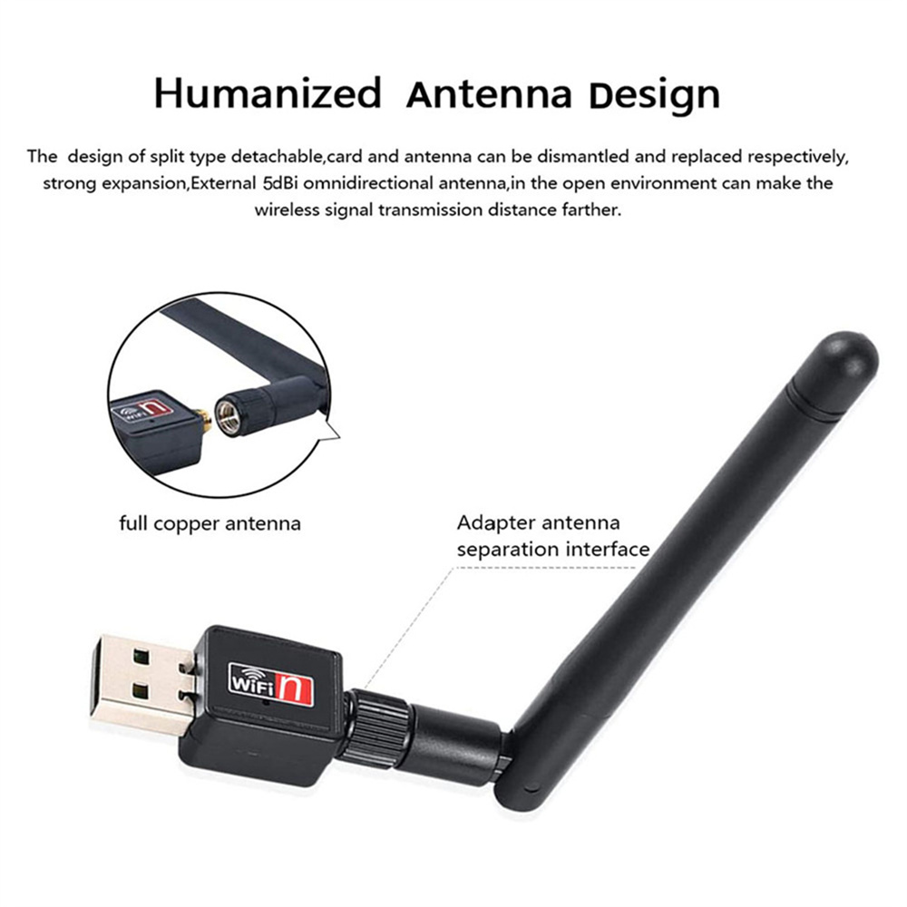 WeeVnn WiFi Drahtlose Netzwerk Karte USB 2,0 150M 802,11 b/g/n LAN Adapter mit drehbare Antenne für Laptop PC Mini Wi-fi Dongle