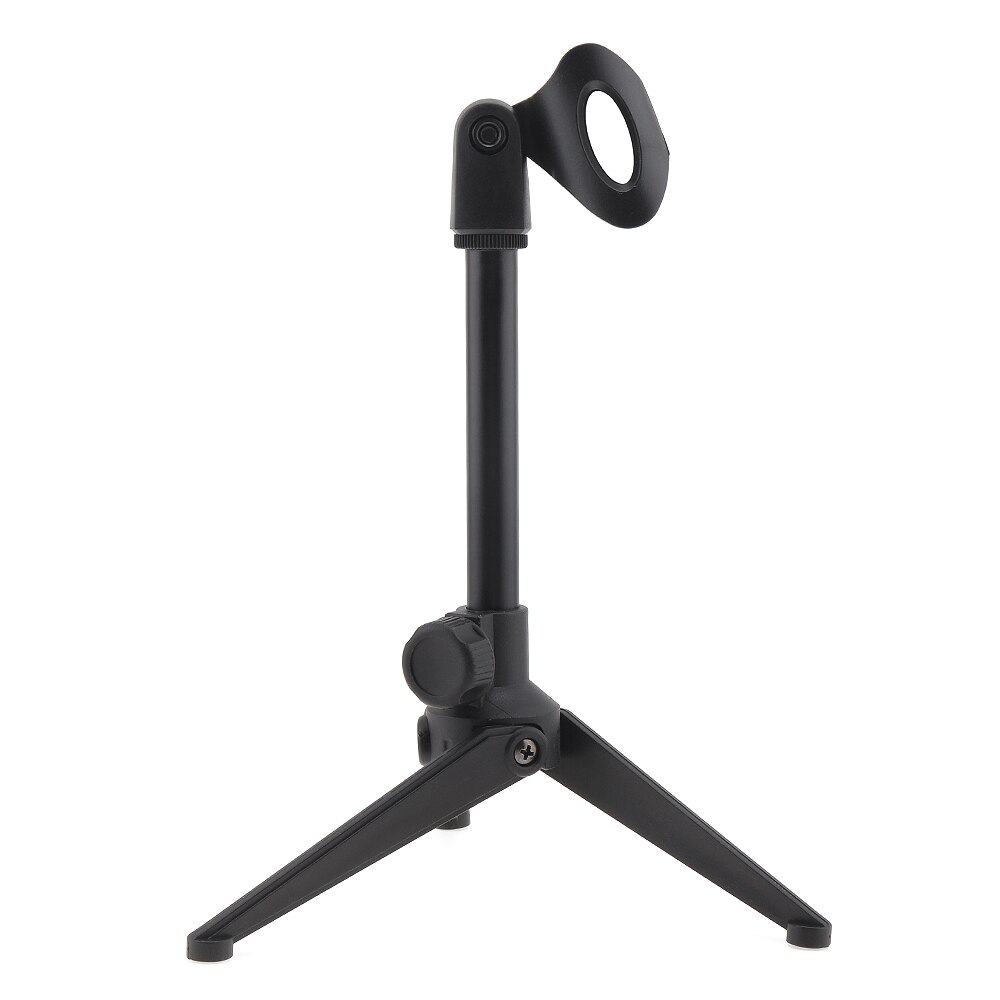 Portable Table Recording Microphone Holder Compact Microphone Tripod Stand Three-Legged Holder with Clamp 180° Rotation Angle