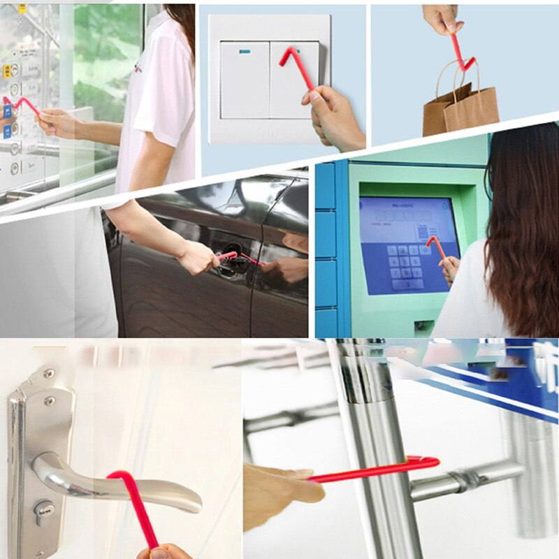 Anti-contact draagbare liftdeur open knop lade deurgreep assistent