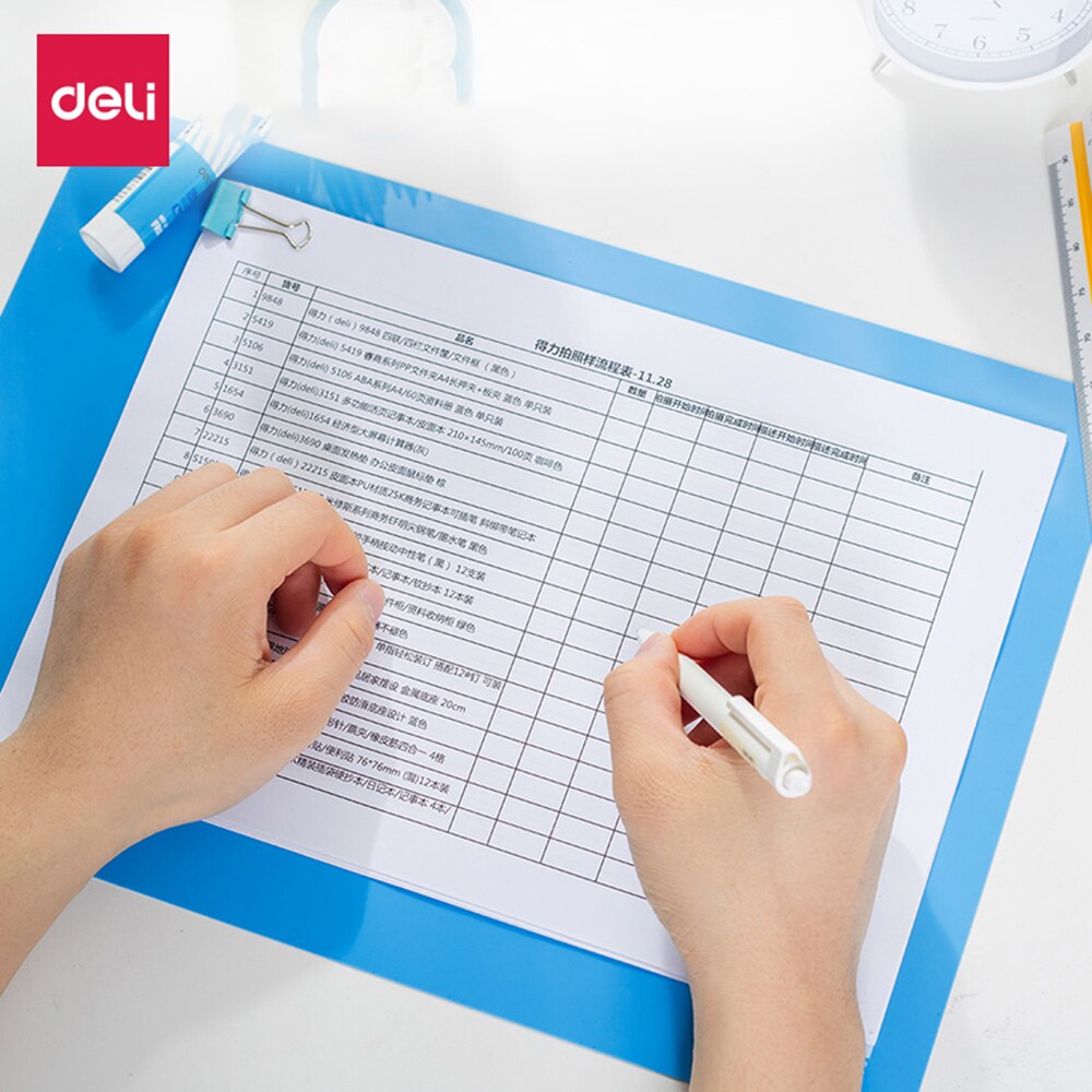 Deli 9531-9534 A5 A5 Writing pad plastic writing board blue red yellow color boards