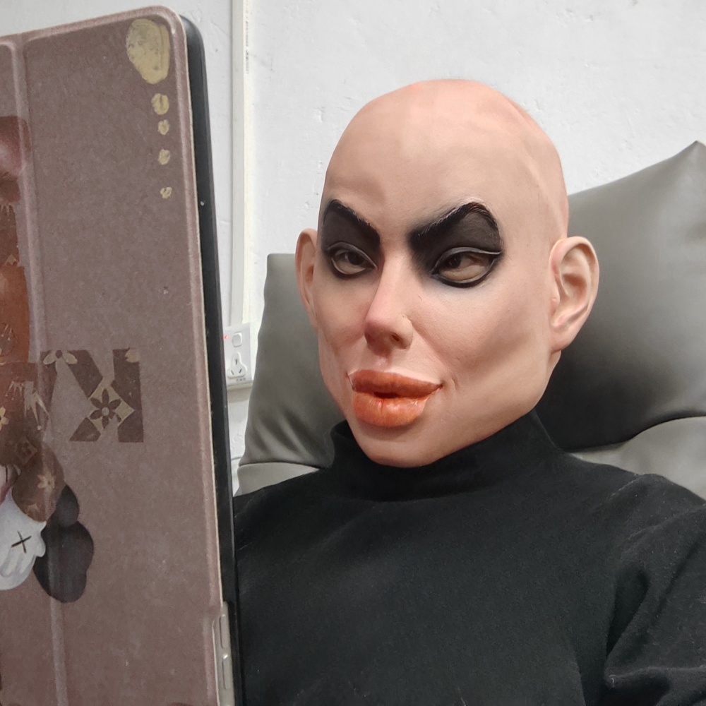 sexy Promi-Gesichtsmaske, Schauspielerin, menschliches Gesicht, Latexmasken, realistisches hässliches Mädchen, Verkleidung, Mottoparty, Requisit, Kopfdesign mit Glatze
